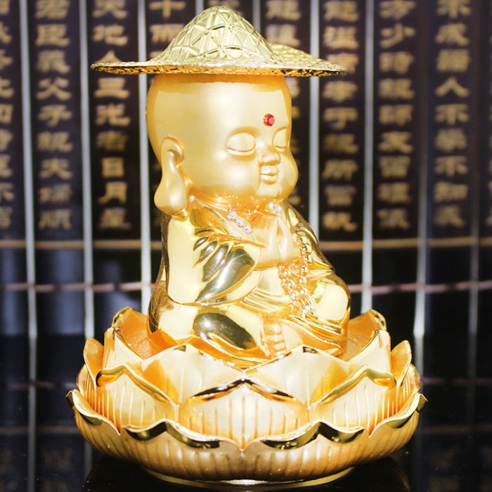 Tượng Phật Di Đà Như Lai Ngự Đài Sen Đính Đá Để Taplo Ô Tô TP01-TOOSTORE