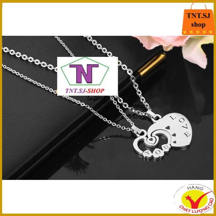 ( HÀNG ĐẸP) DÂY CHUYỀN INOX CẶP ĐÔI TRÁI TIM LỒNG VÀO NHAU MC237