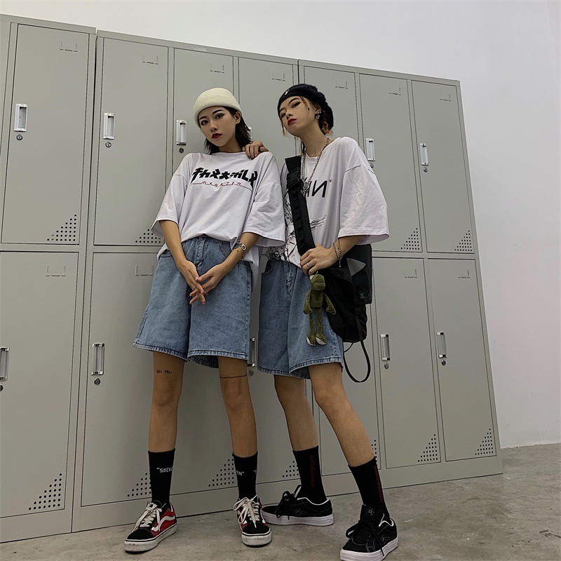 Quần short jean trơn unisex Yinxx, quần bò ulzzang nam nữ QSJ00