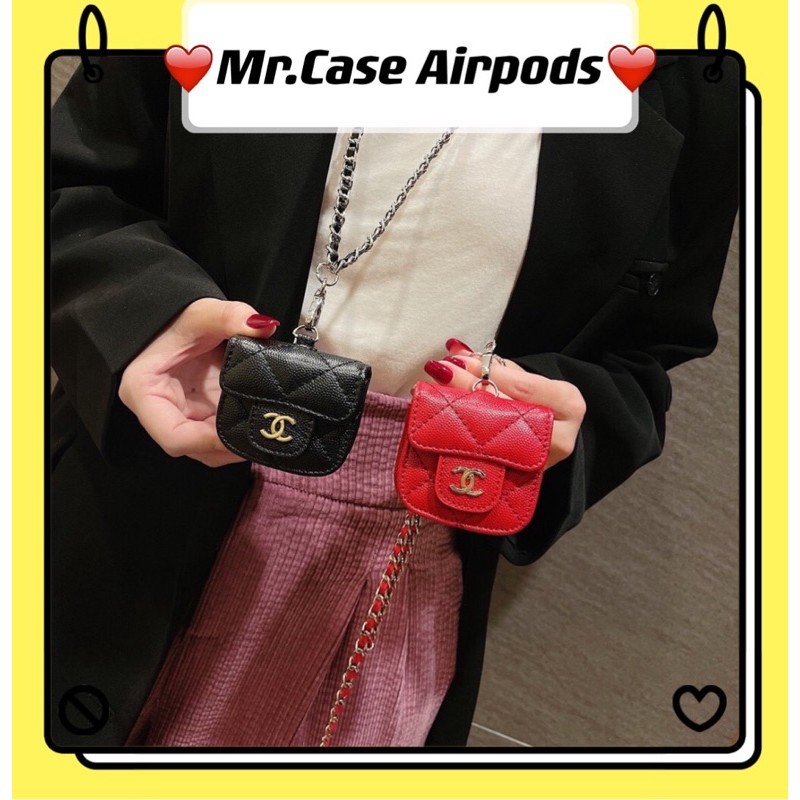 Case Airpods 1/2 /Pro Vỏ Ốp Tai Nghe Hình Túi Xách Da Cao  Cấp Kèm Dây Đeo Dài - Mr.Case AirPods