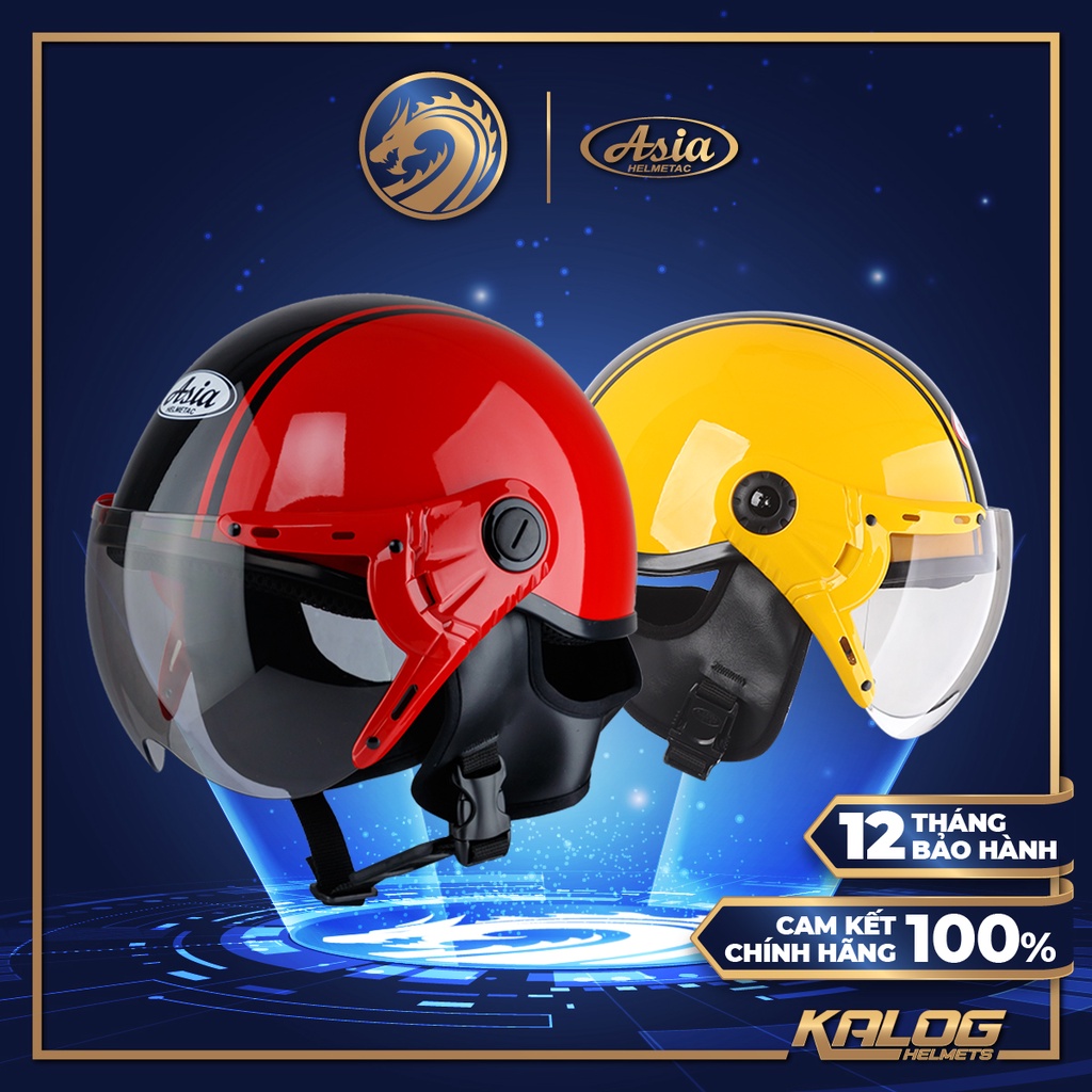 Mũ bảo hiểm nửa đầu Asia MT-114KC (nhiều màu) - Bảo hành 12 tháng