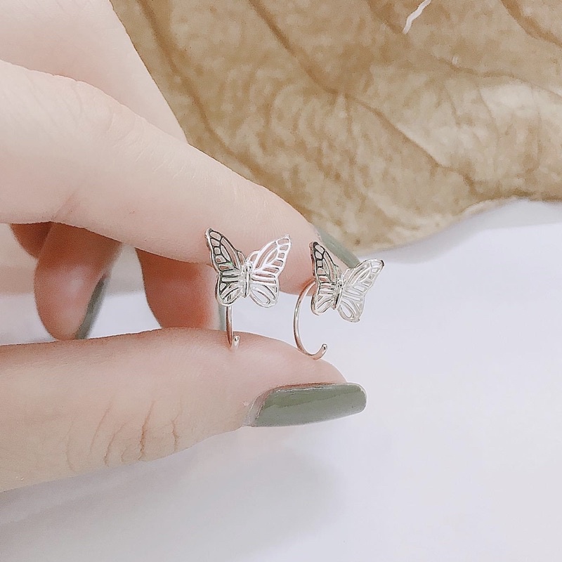 Bông tai nữ Bạc ta dáng móc , sáng bóng , giá rẻ - Vàng Bạc Khải Khải