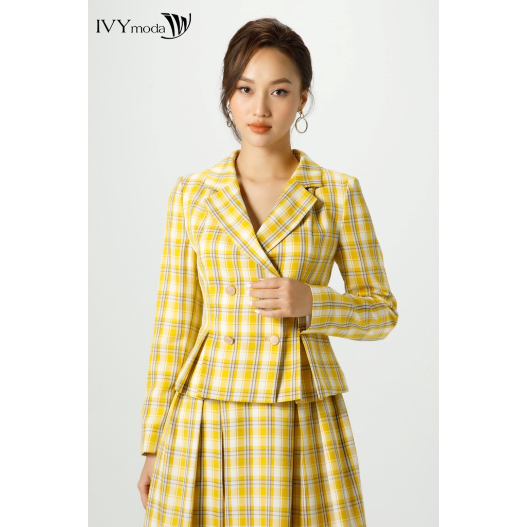 [NHẬP WABRTL5 GIẢM 10% TỐI ĐA 50K ĐH 250K ]Áo vest nữ kẻ ngang hông IVY moda MS 67M7108