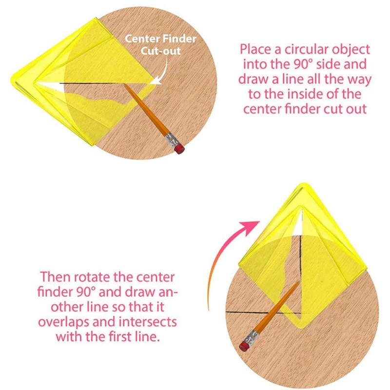 Dụng Cụ Tìm Trung Tâm Gỗ Hình Tròn Bằng Nhựa Màu Vàng