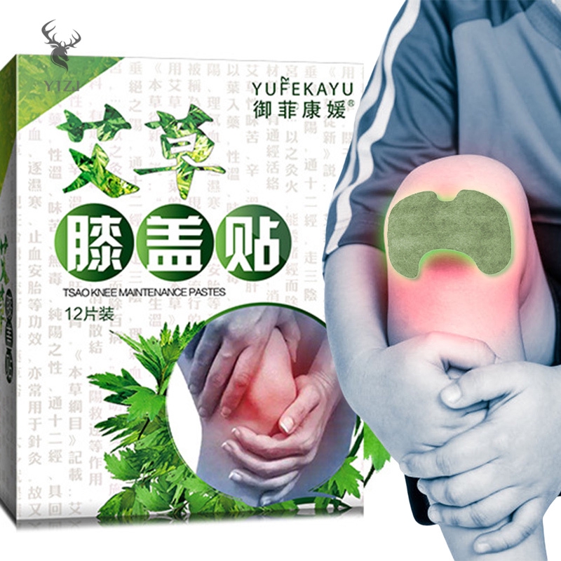 Hộp 12 miếng cao dán lá ngải dùng cho vùng thắt lưng/cổ/eo/đầu gối