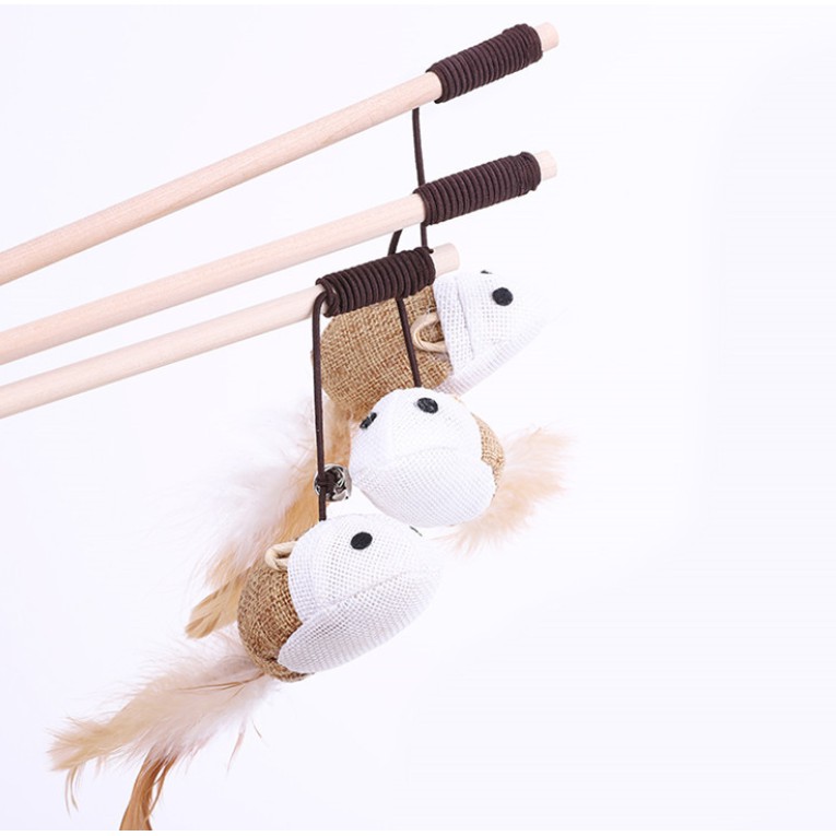 Gậy Gỗ Đồ Chơi Có Chuông Cho Mèo Cưng