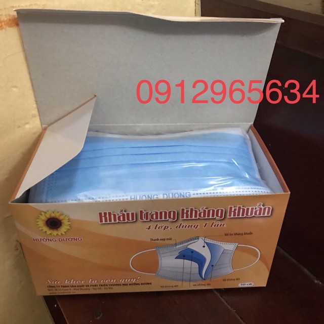 Khẩu trang y tế kháng khuẩn Hướng Dương bảo vệ sức khỏe gia đình bạn