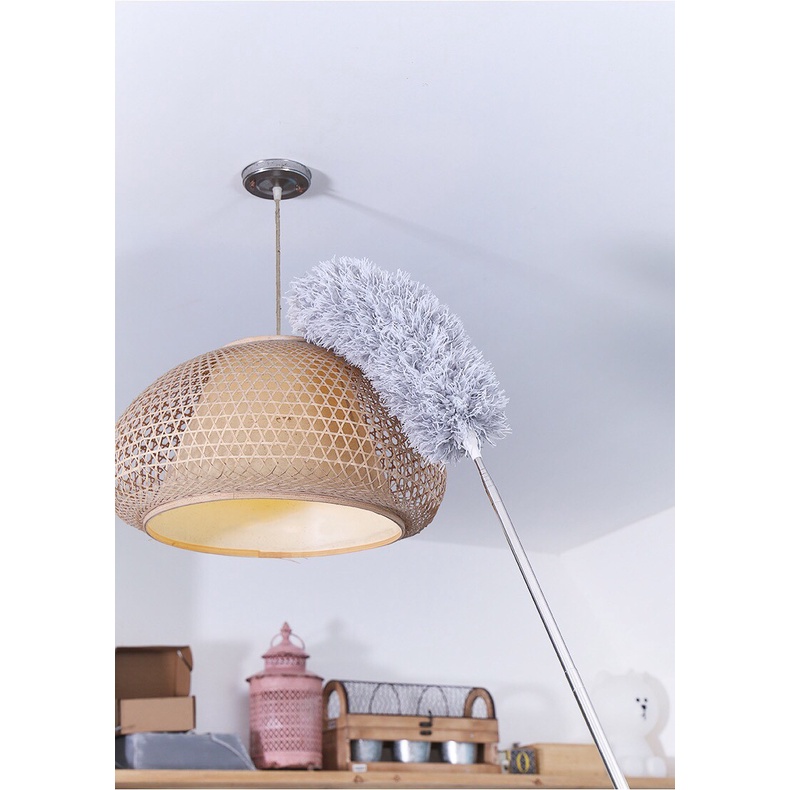 [Phất Trần] Chổi Quét Trần Bằng Sợi Vải Siêu Nhỏ Inox Cán Dài Cao Cấp Đầu Chổi Linh Hoạt dài 2m8