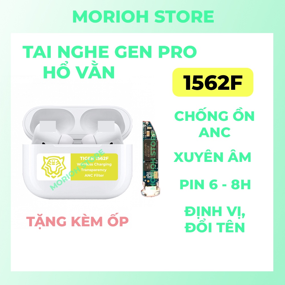Tai Nghe TWS Gen Pro Bản Mới 1562F, Âm Thanh Siêu Hay, Chống Ồn, Chống Nước, Sạc Không Dây, Cảm Biến, Định Vị, Đổi Tên