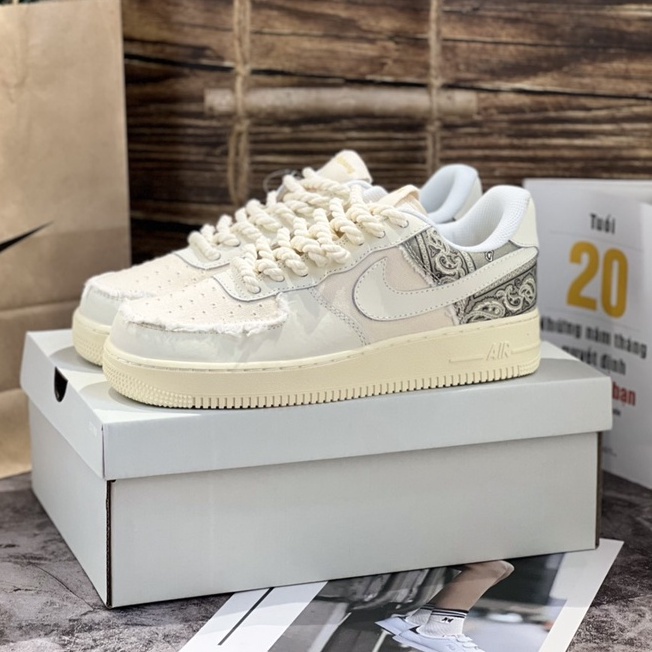 Giày Air force 1 dây thừng S.C , Giày thể thao AF1 thổ cẩm phối đồ nam nữ siêu hot trend mẫu mới bản đẹp 2022