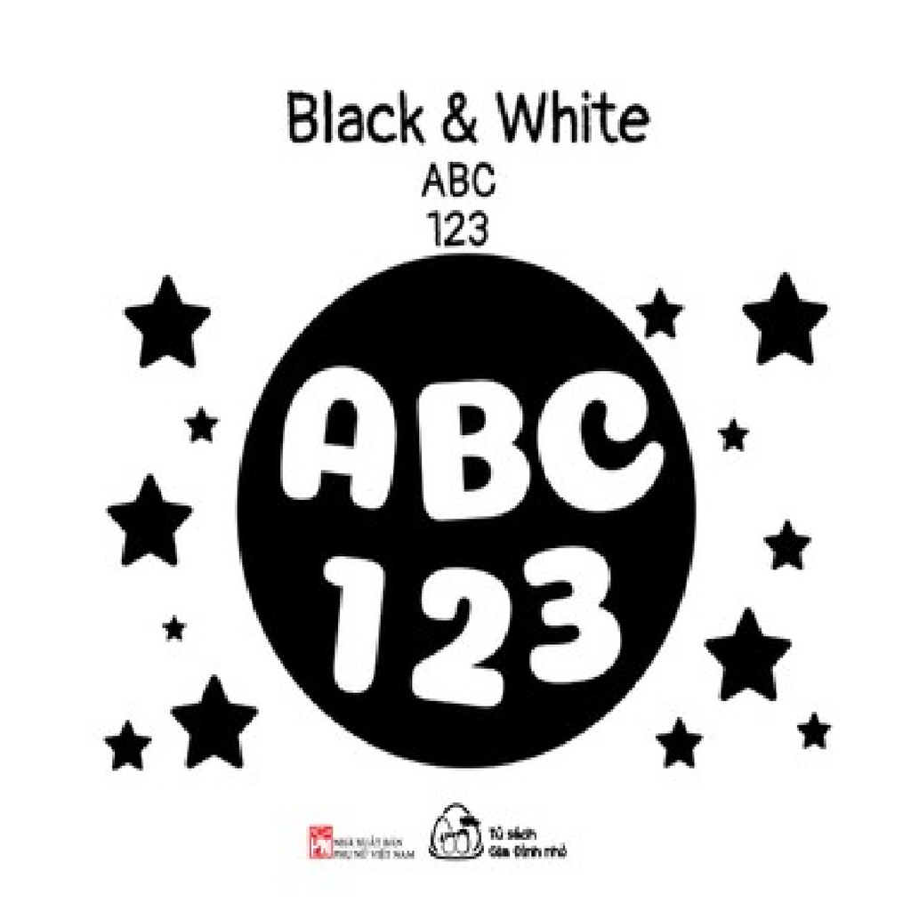 Sách vải - Kích thích thị giác Black &amp; white ABC 123 (cho bé từ 0-2 tuổi)