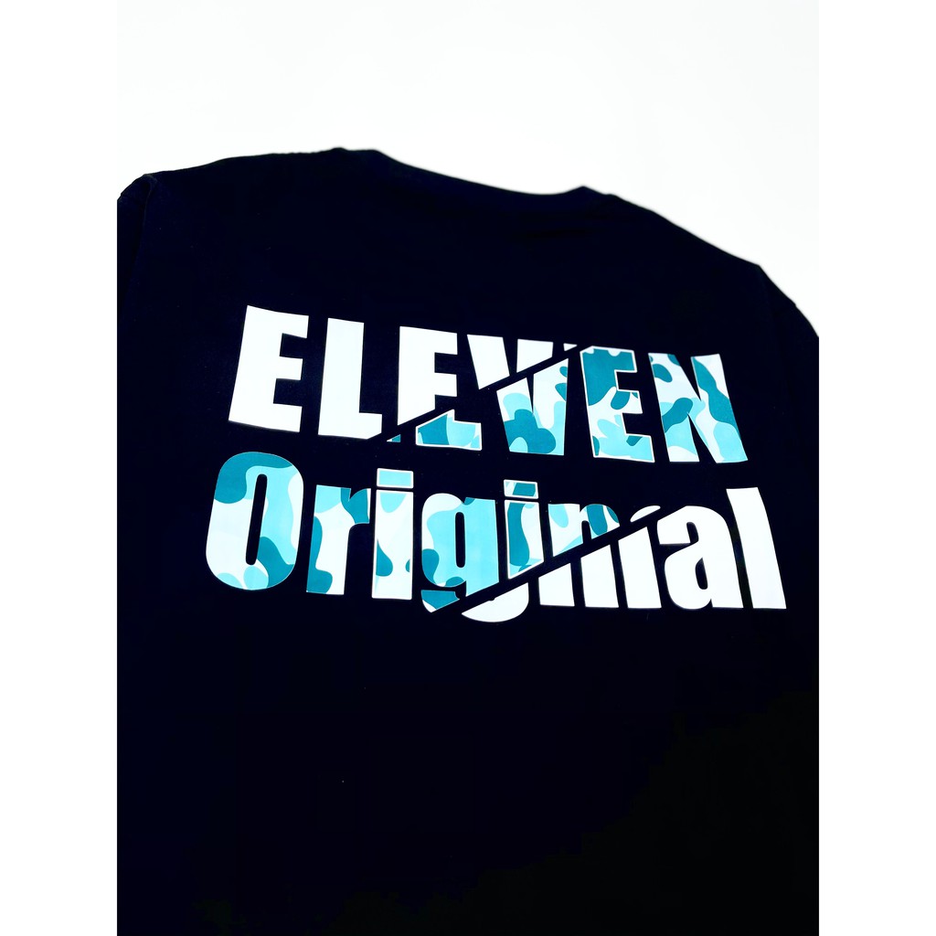 Áo thun Unisex Eleven Original in họa tiết Army, Form Unisex Màu Đen