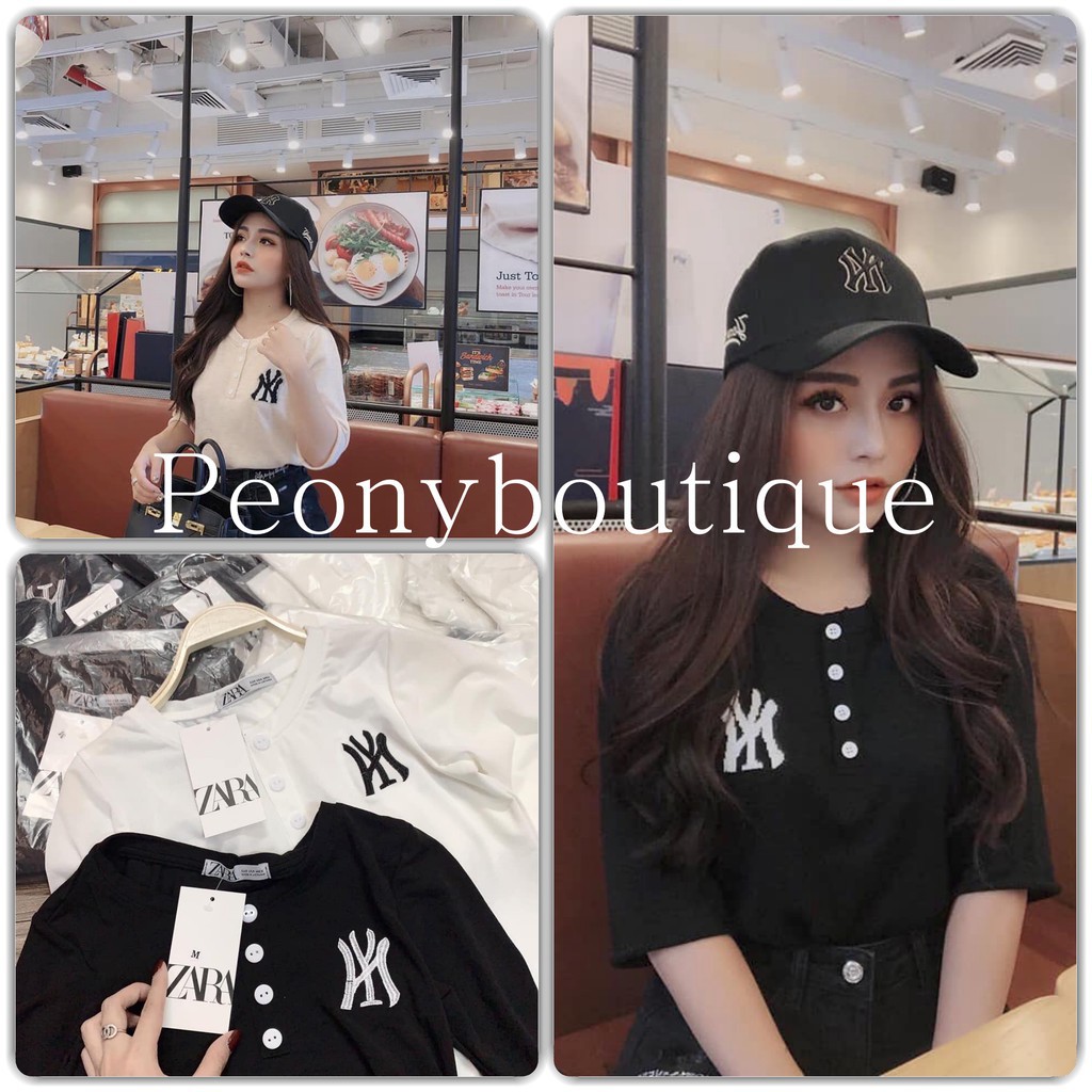  [HOT SALE] Áo thun nữ tay lỡ đính khuy giả SIÊU ĐẸP  | BigBuy360 - bigbuy360.vn