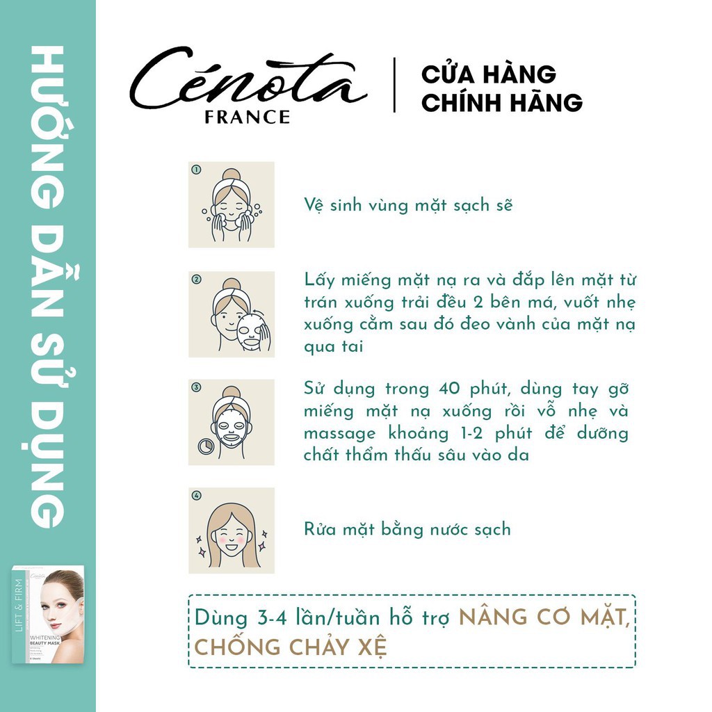 Mặt nạ nâng cơ dưỡng trắng, mặt nạ nâng cơ Cénota cung cấp độ ẩm cho da mềm mịn - C12 | BigBuy360 - bigbuy360.vn