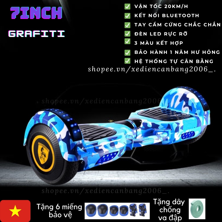 XE ĐIỆN CÂN BẰNG MÀU XANH DA TRỜI 7IN