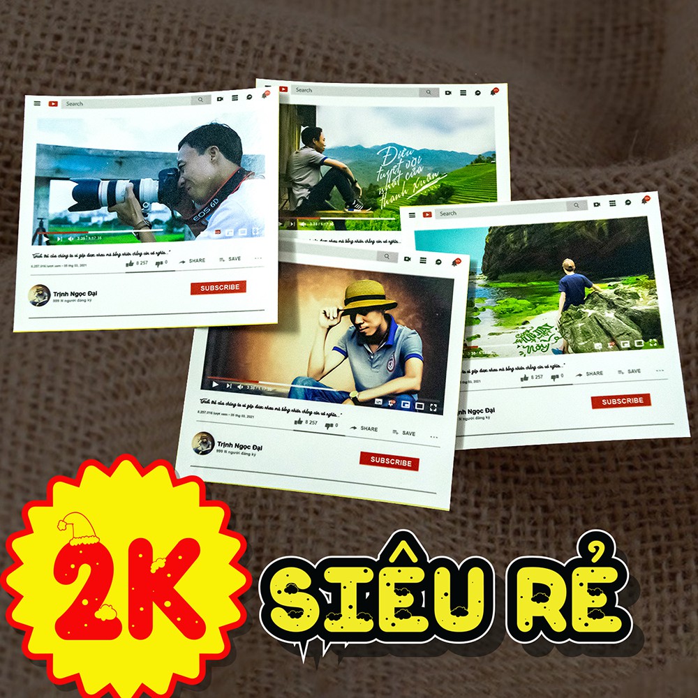 [SIÊU RẺ] IN ẢNH Polaroid Khung Youtube size 9,41 x 8,7cm GIÁ 2k (50 tấm tặng 4 tấm)