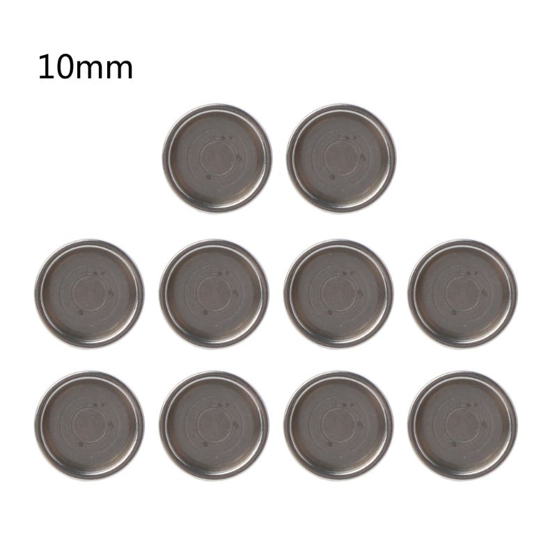 Set 10 Khuyên Tai Tròn Mặt Kính Cabochon Bằng Kim Loại DIY