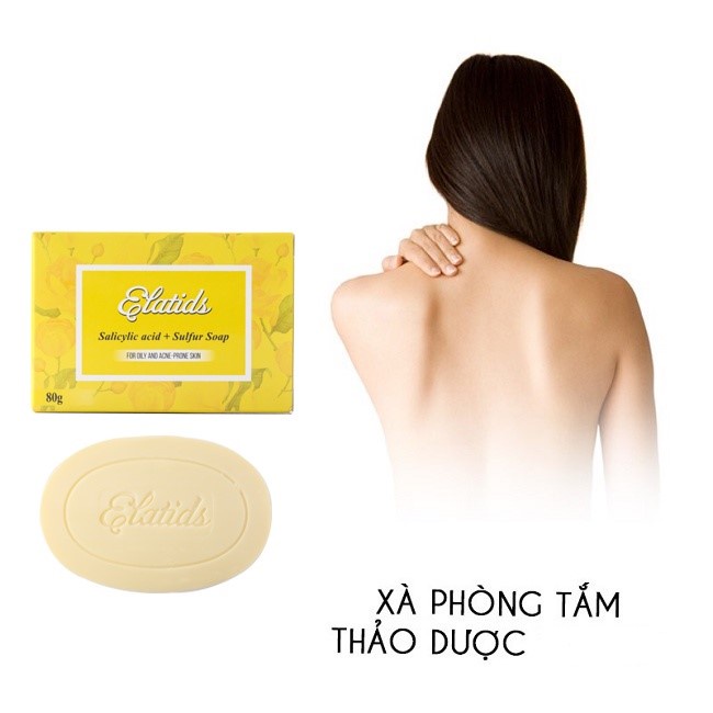 Xà phòng ngừa mụn lưng Elatids giảm dày sừng nang lông, ELATIDS là phiên bản nâng cấp xà bông tắm ATIDS