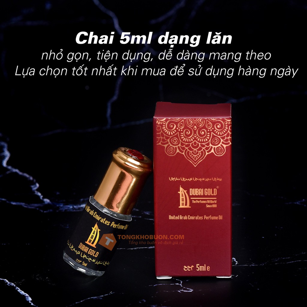 [TẶNG KÈM VIAL THỬ MÙI] Tinh dầu nước hoa Dubai Gold dạng lăn 5ml và 15ml, dạng chấm 17ml | Thế Giới Skin Care