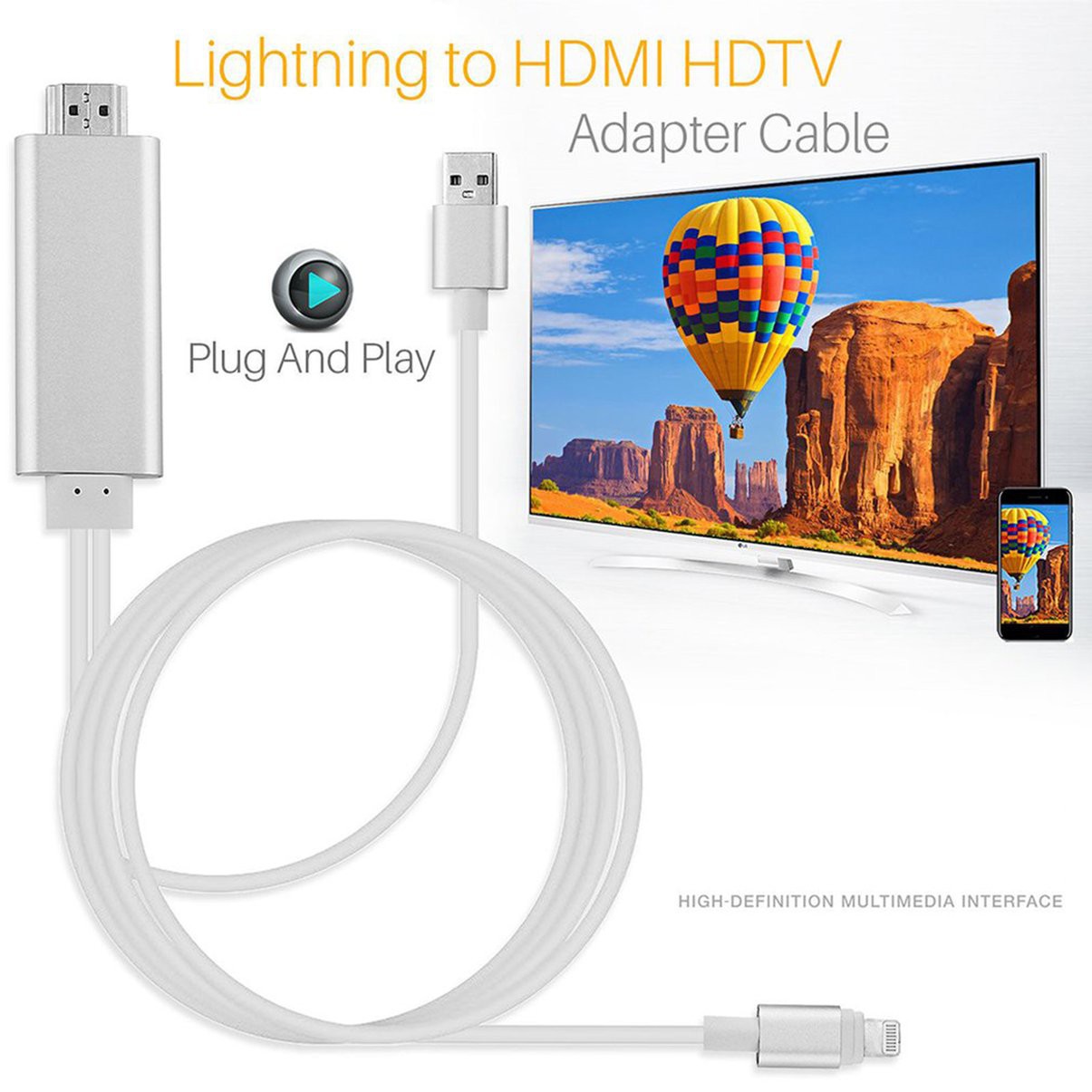 Cáp Chuyển Đổi Lightnings Sang Hdmi-Compatible Cable Hdtv Tv Av