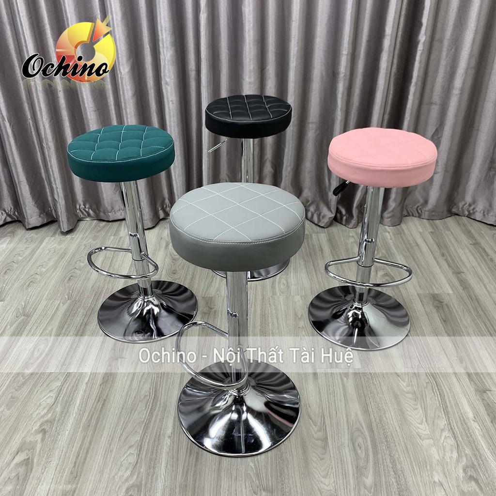 Ghế Bar, Ghế Trang Điểm Mẫu Tròn Múi Sang Chảnh Điều Chỉnh Độ Cao 60/80 Và Xoay 360 Độ (Có Sẵn)
