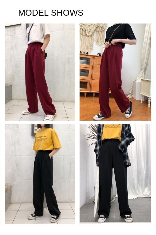 Quần Dài Nữ Lưng Cao Ống Rộng Thời Trang Xuân Hè