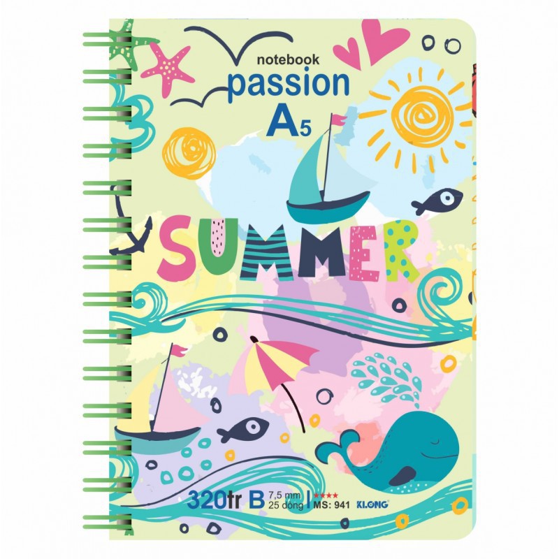 Sổ lò xo kép dọc KLONG A5 - 320 trang MS 941