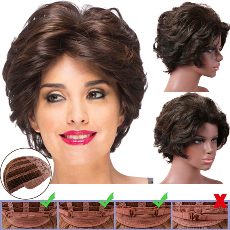 Bộ Tóc Giả Ngắn Uốn Xoăn Chịu Nhiệt Cho Nữ