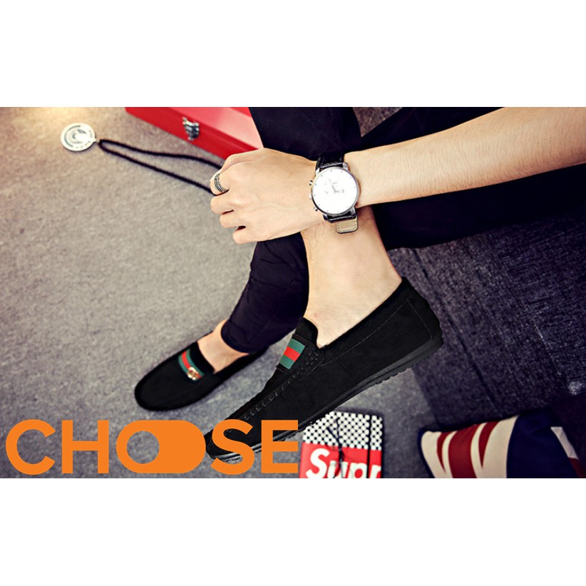 Giày Nam Choose Giày Mọi Nam Vải Nhung Phối Dây Viền Màu Đỏ Xanh Rêu Đẹp Mắt G34K2 | BigBuy360 - bigbuy360.vn