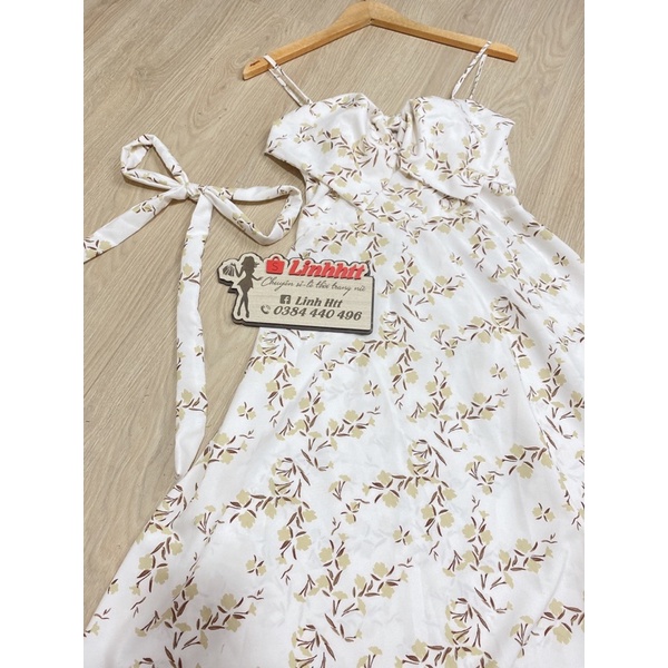 Váy hai dây lụa kèm mút ngực dáng dài maxi freesize ulzzang linh htt