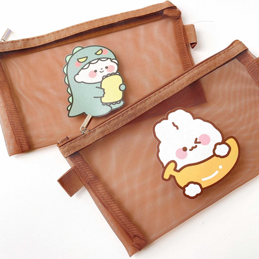 Túi Đựng Bút Lưới Trong Suốt Dễ Thương Xinh Xắn - Hidari