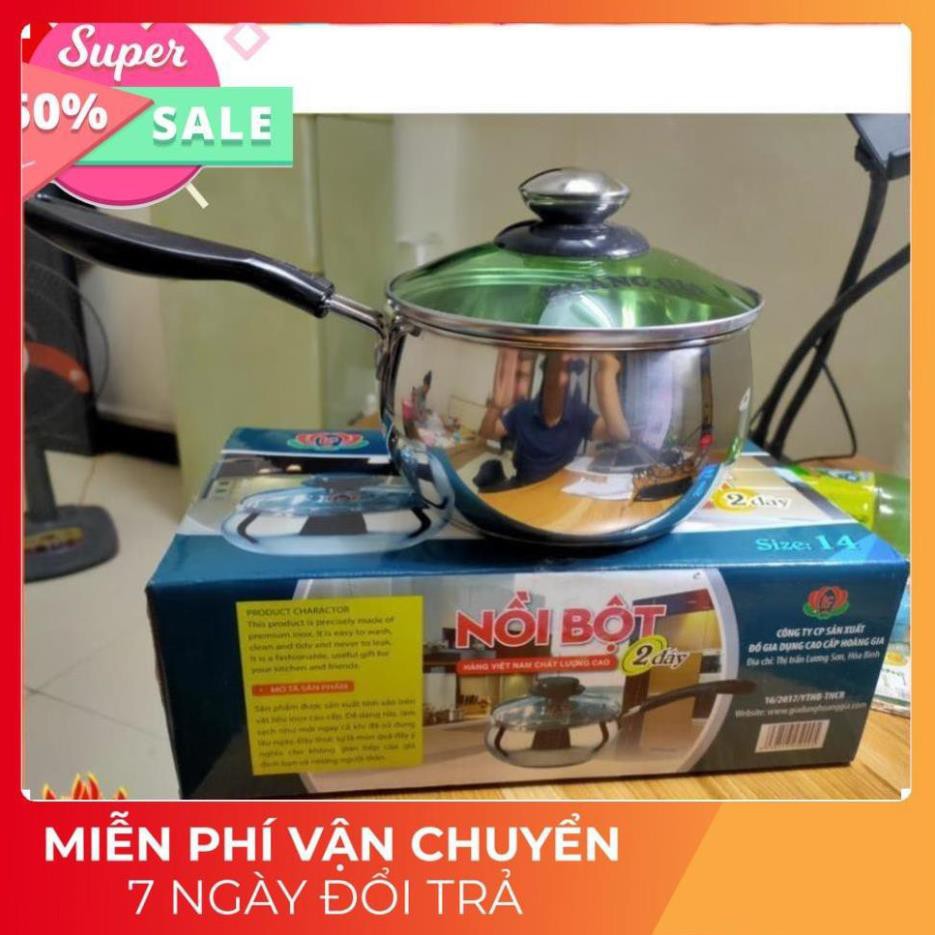 Nồi nấu bột , nấu cháo inox cho bé , đáy 2 lớp cao cấp ⚡️𝐌𝐢𝐞̂̃𝐧 𝐏𝐡𝐢́ 𝐒𝐡𝐢𝐩⚡️