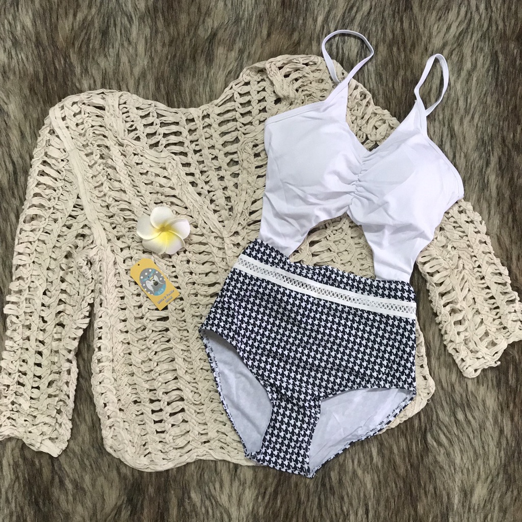 Bikini 1 mảnh đen 2 dây