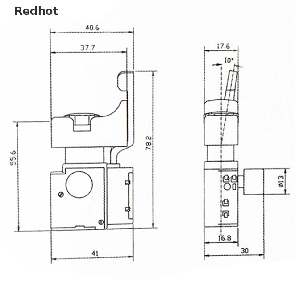 Công tắc điều khiển tốc độ máy khoan điện màu đen tiện lợi FA2-4 / 1BEK 6A 250V