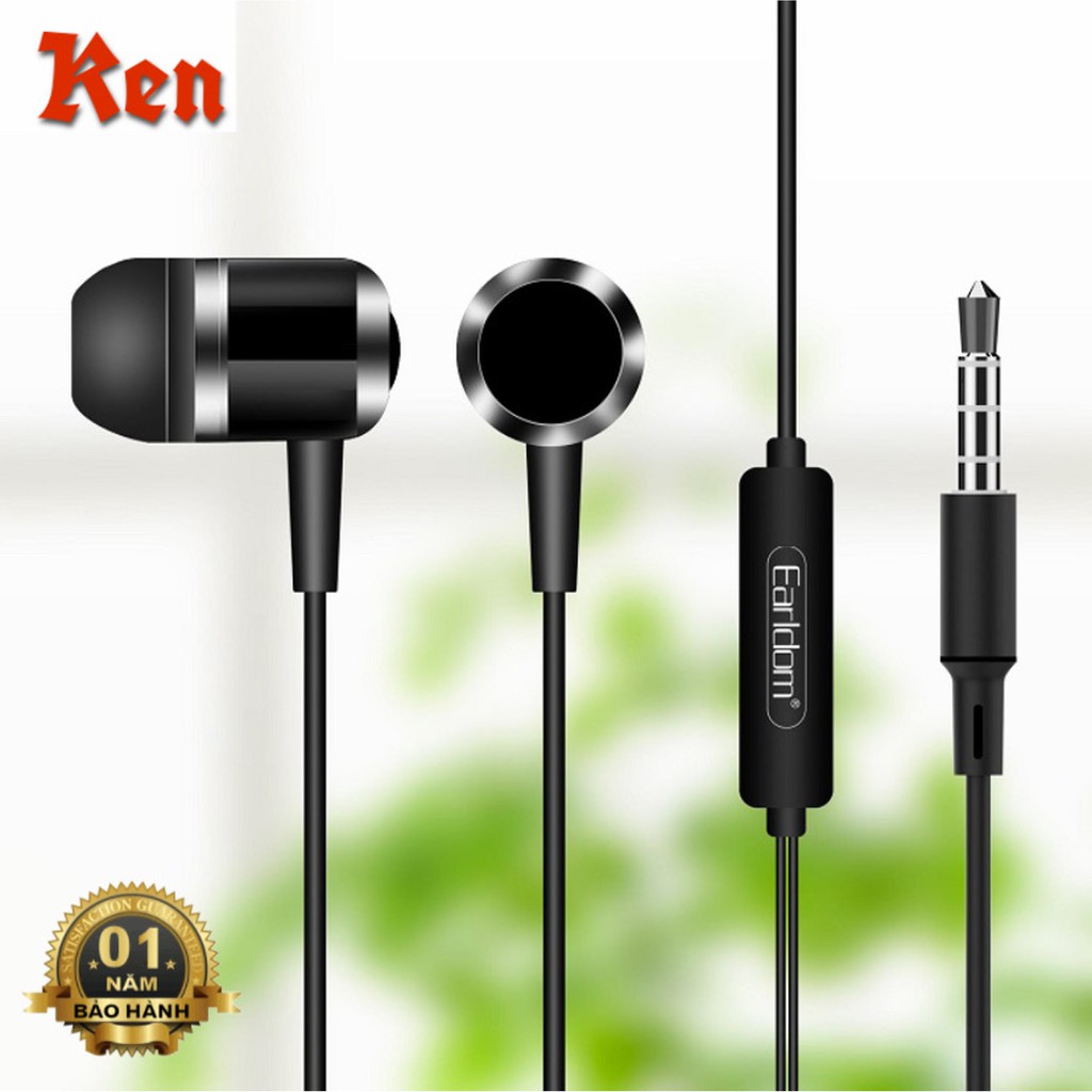 Tai Nghe Có Dây Earldom E28, Jack 3.5mm, Âm Thanh Đỉnh, Bass Hay, Dành Cho Samsung, Oppo, Xiaomi, Iphone