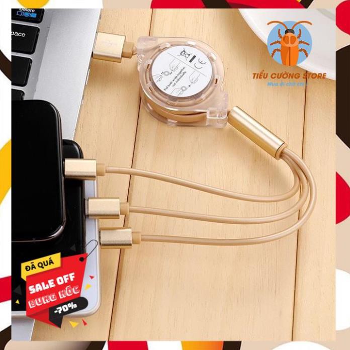 DÂY SẠC RÚT GỌN 3 ĐẦU THÔNG MINH MỚI