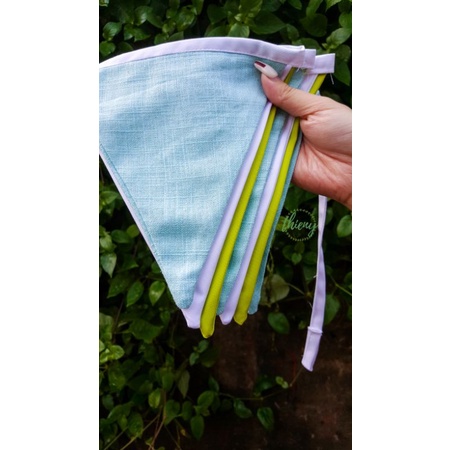 Dây cờ tam giác vải kaki cotton xịn may đẹp - 2,2m Dây cờ trang trí Decor Sinh nhật - Lều vải Thiên Ý nhiều màu