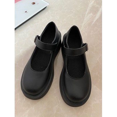 Giày Mary Janes mũi tròn phong cách retro đế xuồng mã K018