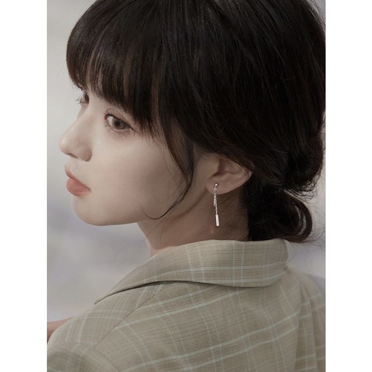 [Augustcloth | AugustJewelry] Bông tai/ Hoa tai hợp kim mắc xích mảnh thanh nhỏ phong cách Hàn Quốc