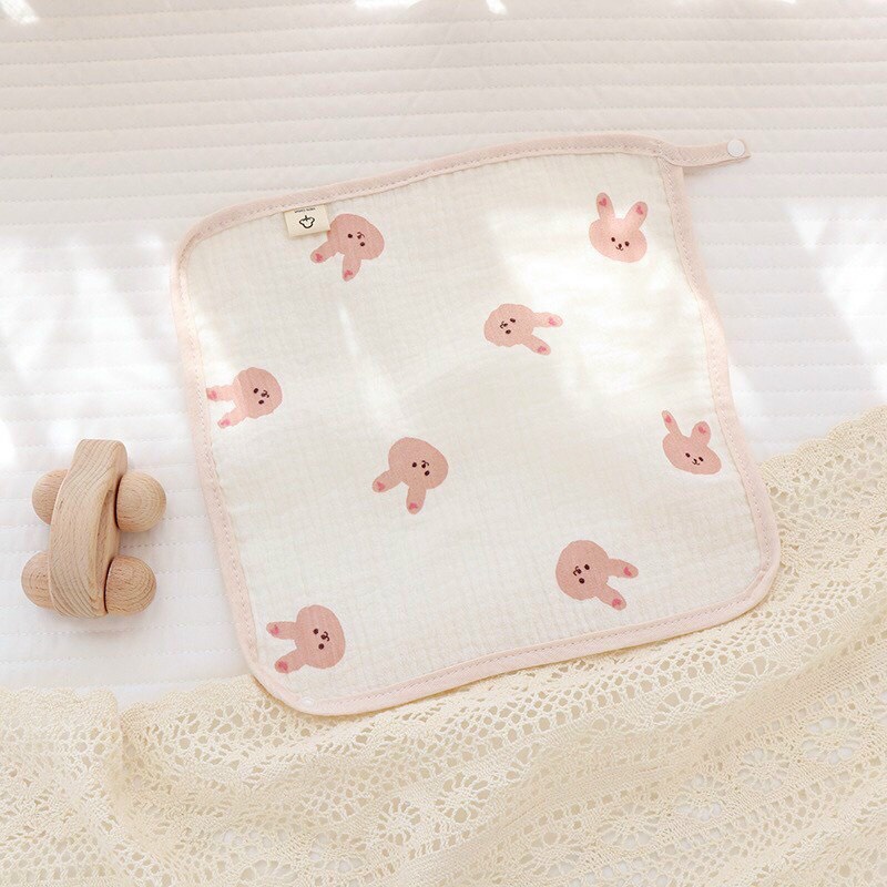 Yếm Vuông Set 2 Chất Liệu Cotton Mềm Mại Họa Tiết Đáng Yêu ,Yếm Ăn Dặm Có Nút Bấm Cho Bé Babibu - YVS2