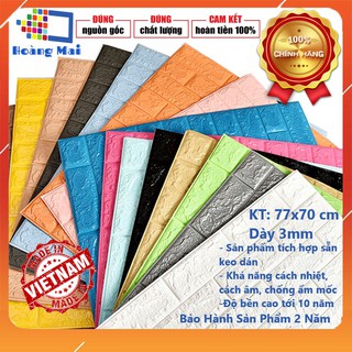 [ 🔥 BIG SALE ] XỐP DÁN TƯỜNG 3D GIẢ GẠCH, TẤM DÁN TƯỜNG CÁCH NHIỆT LOẠI 3MM 70x77CM