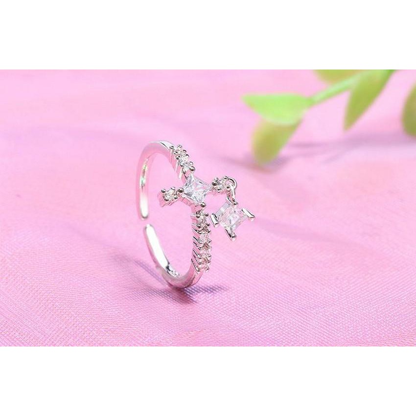 Nhẫn đính đá sang trọng Aura phụ kiện phong cách Hàn Quốc dễ thương