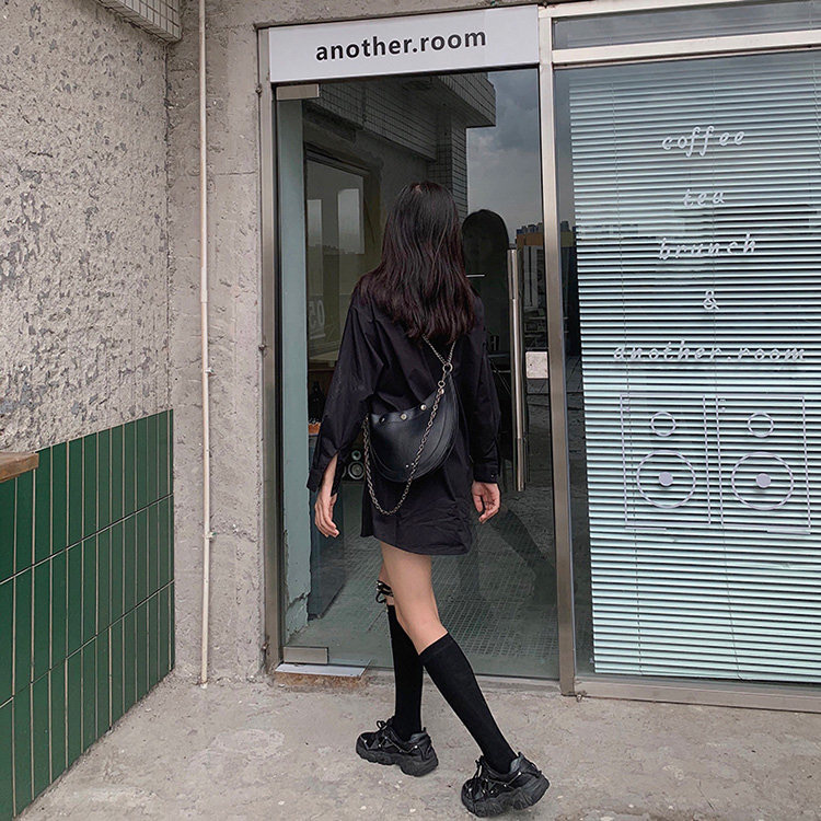 Blue shirt autumn korean loose long sleeve shirt