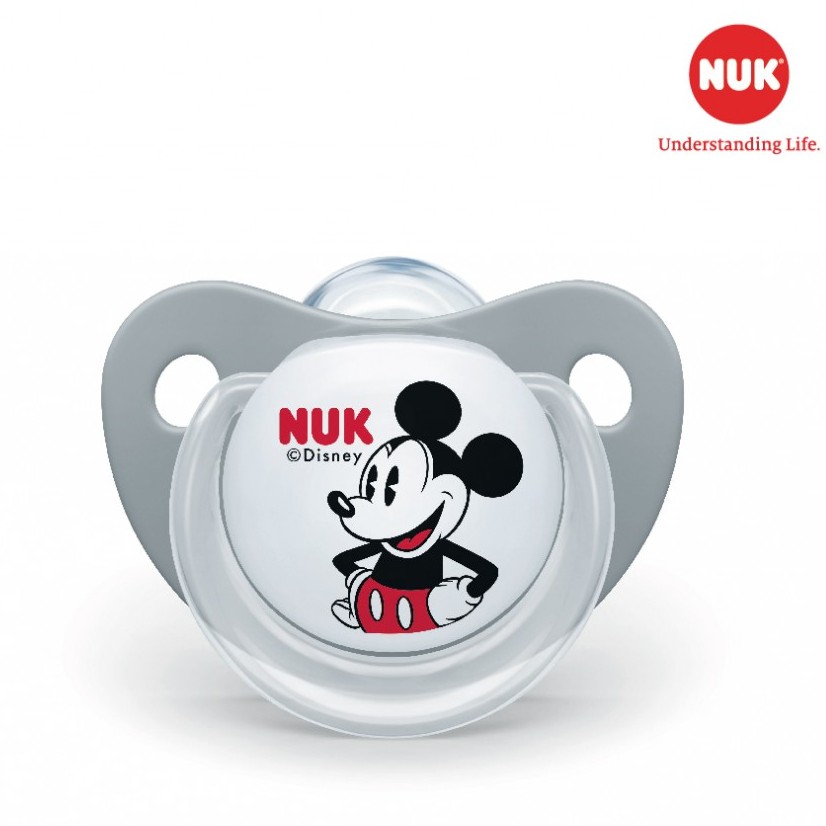 Bộ 2 ti giả Nuk silicone Disney, Mickey plus 0-6, 6-18m