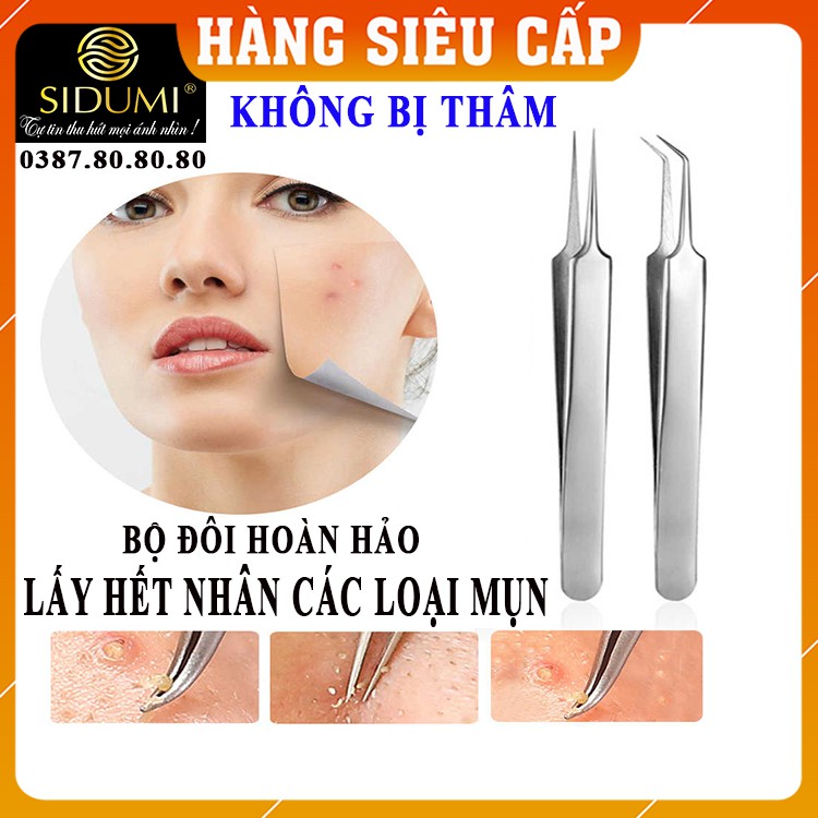 [ KHÔNG BỊ THÂM ] Cây gắp mụn đa năng cao cấp sidumi/Nhíp nặn mụn đầu đen, nặn mụn bọc tận gốc không bị thâm