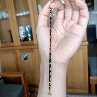 Vòng tay đá jasper đỏ mix đá núi lửa