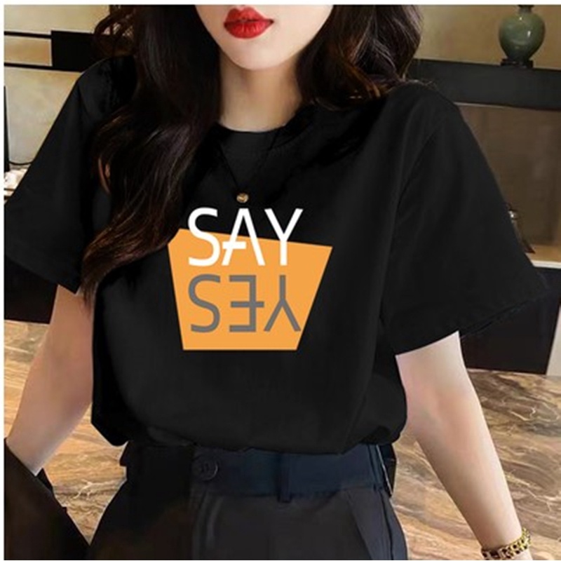 Korean version of loose fashion print trend short-sleeved T-shirt woman