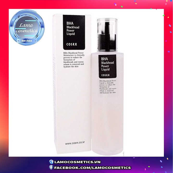 Tẩy Da Chết, Giảm Mụn Đầu Đen, Mụn Ẩn, Lỗ Chân Lông To COSRX BHA Blackhead Power Liquid 100ml chính hãng 100% có hóa ảm