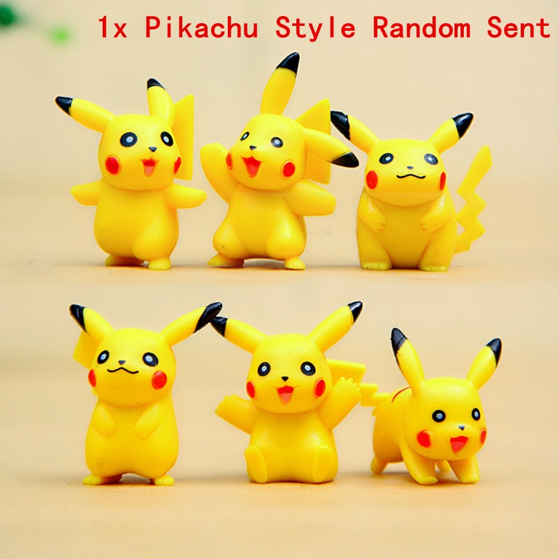 Quả Bóng Bật Lên Được 7cm + Mô Hình Pikachu / Quái Vật Trang Trí Tivi / Đồ Chơi Thu Nhỏ Cho Bé