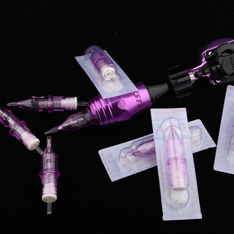 10PCS/BOX （RL/RS/RM/M1） New purple Ink Cartridge for Disposable Permanent Tattoo Beauty for Tattoo Rotary machine